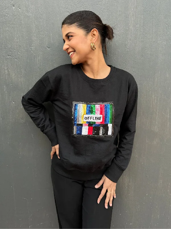 Sequinned Sweatshirt Edgy Women's Punk