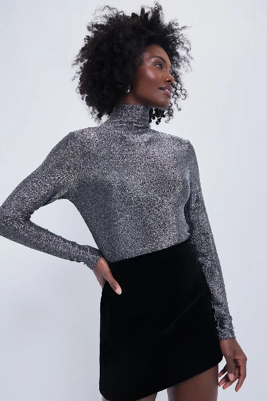 Silver Metallic Ellory Turtleneck Elegant Women's 