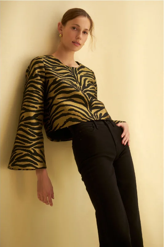 Tiger Jacquard Maxine Top Business