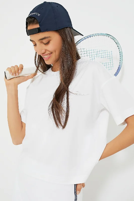 White Cropped Ryan Boyfriend Tee Hip Women's Urban