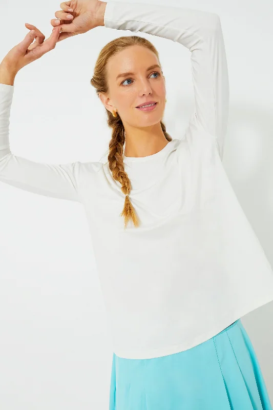 White Long Sleeve Ryan Boyfriend Tee Sharp Women's Italian
