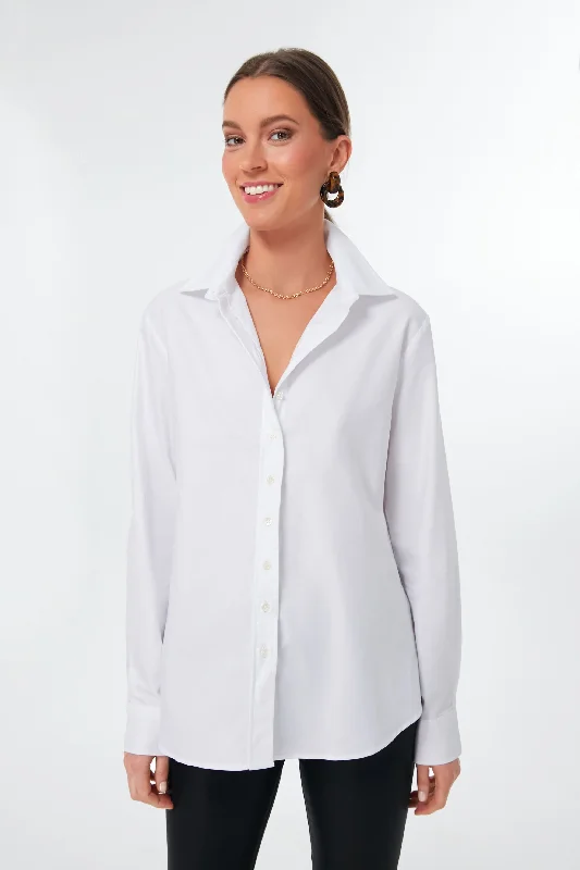 White Oxford Boyfriend Shirt Sporty Women's Tennis