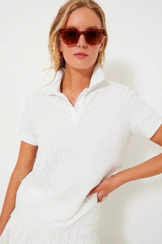 White Pique Murray Classic Polo Sporty Women's Tennis