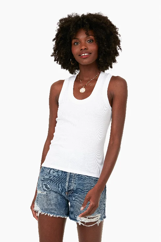 White Sirena Rib Tank Country