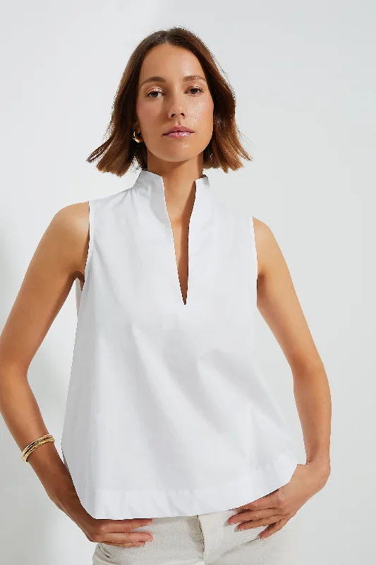 White Sleeveless Celeste Top Vacation
