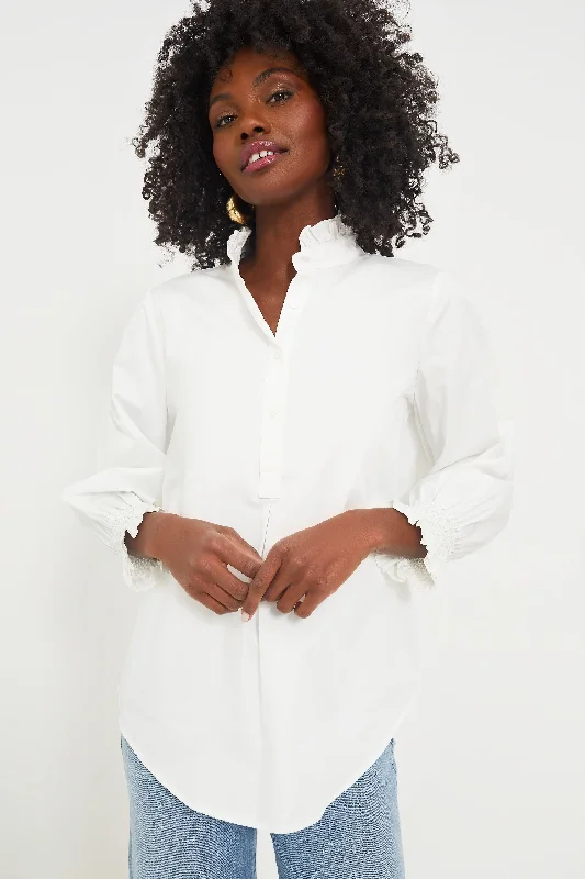 White Teagan Popover Top Dapper Women's 1920S