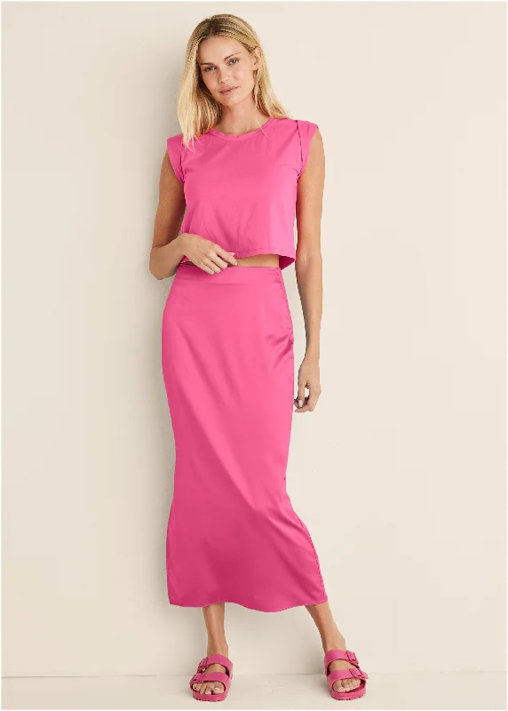 Cap Sleeve Tee - Hot Pink Business