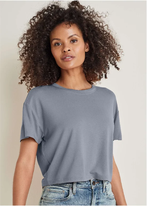 Crew Neck Tee - Seafog Elegant Women's Formal 