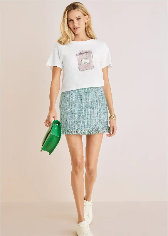 French Perfume Graphic Tee - Off White Modern Women's 