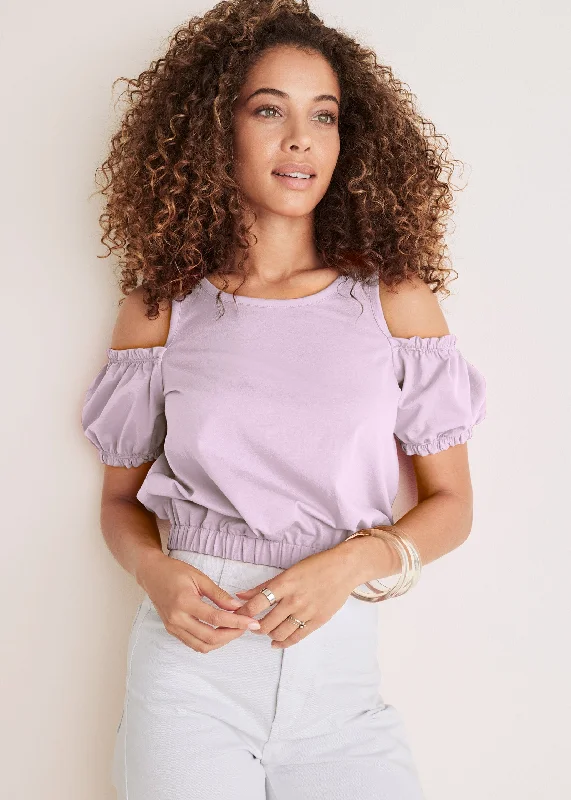 Cold Shoulder Top - Lilac Monochromatic All - in - one
