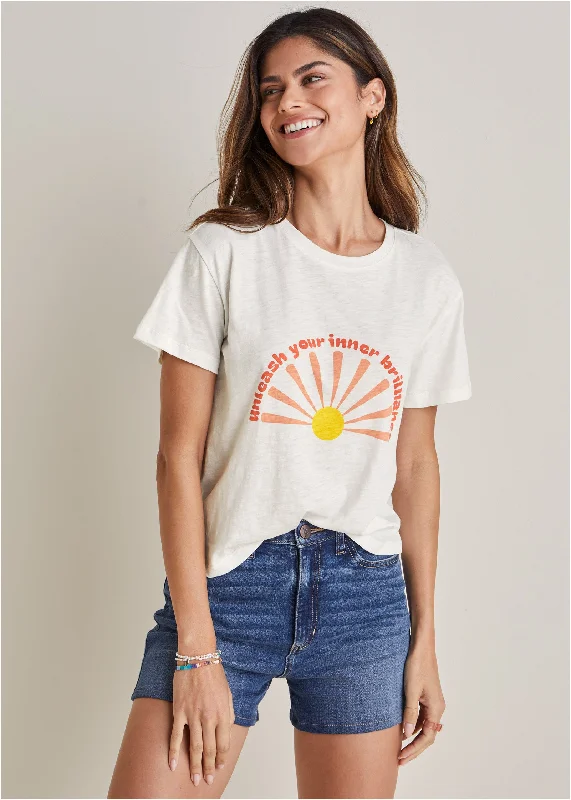 Brilliance Graphic Tee - Off White Artistic Women's Avant - 
