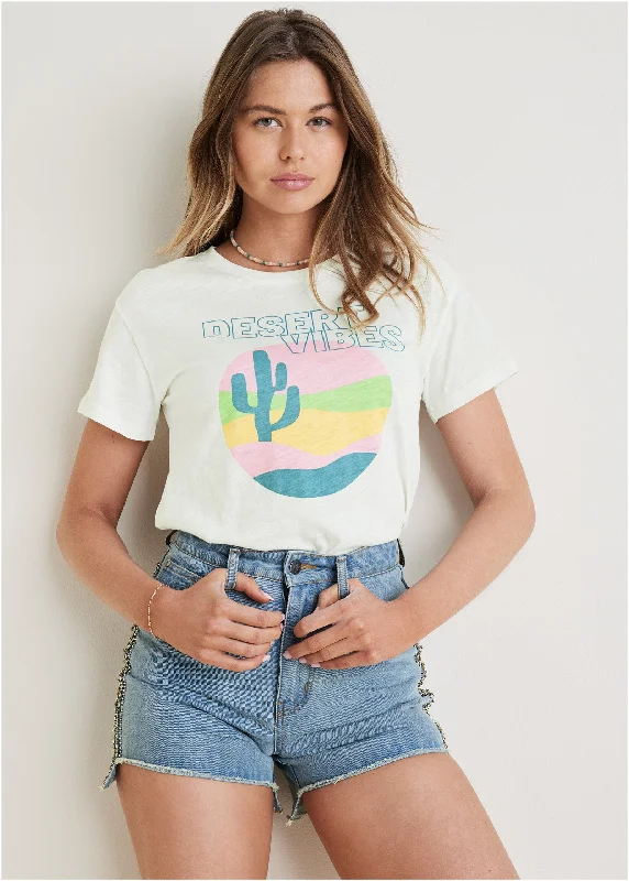 Desert Vibes Graphic Tee - Off White Cool Women's Skate
