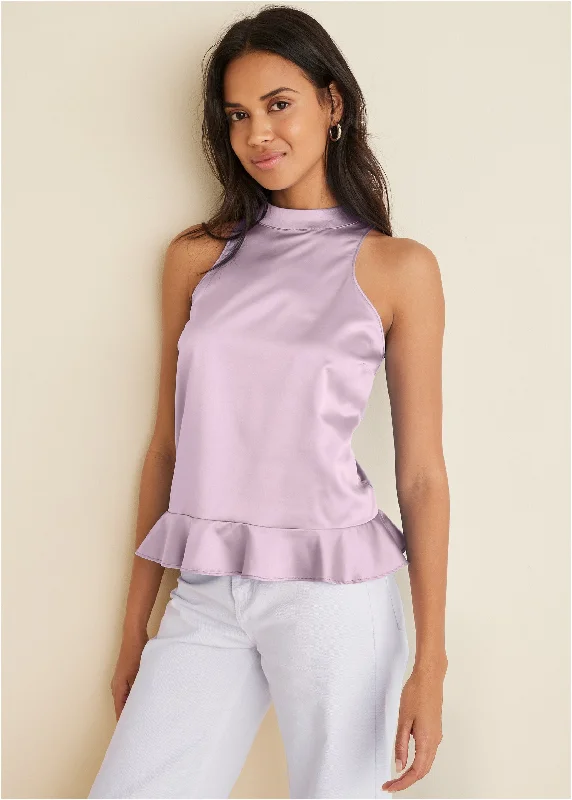 Peplum Top - Lilac Dapper Women's Bow - adorned