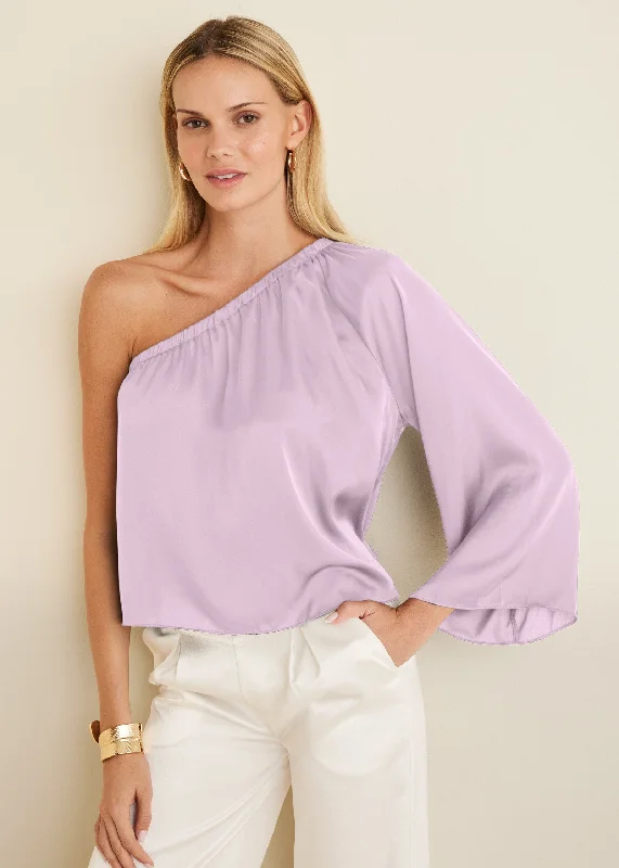 One Shoulder Top - Lilac Dynamic Women's High - energy