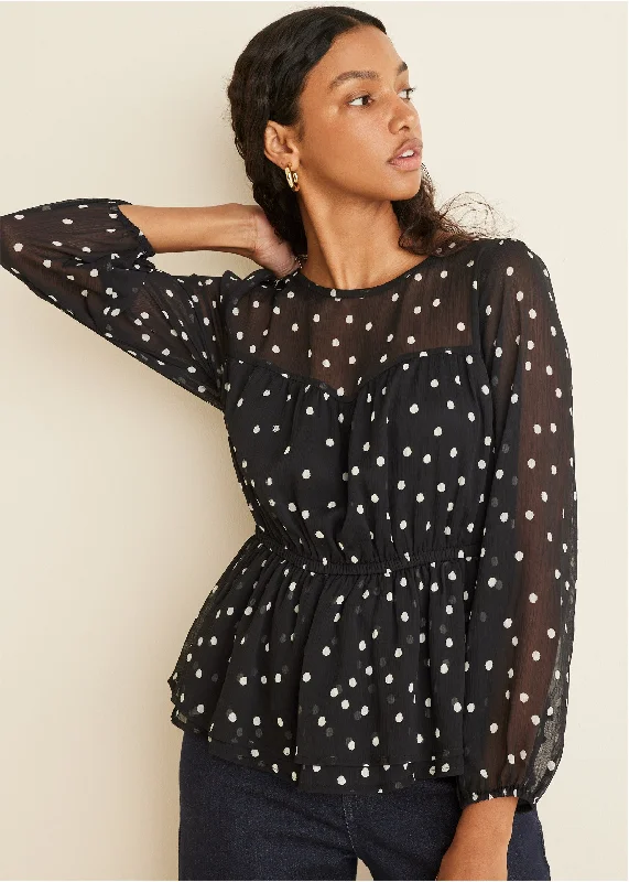 Sheer Beauty Blouse - Dolce Vita Dot Street