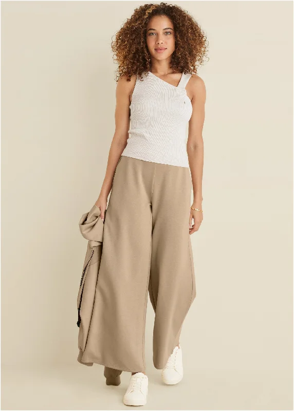 Twist Detail Sweater Tank - Off White British Gentlewoman Style