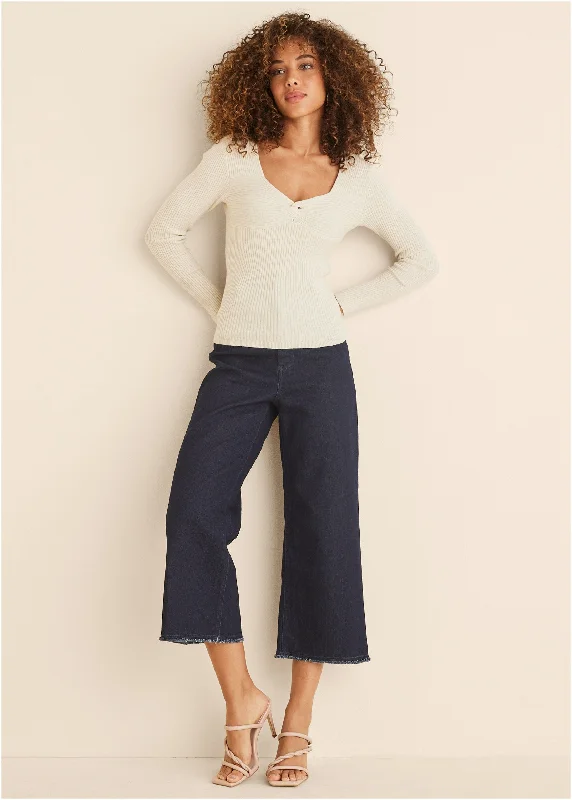 Long Sleeve Sweater - Off White Modern Women's Tech