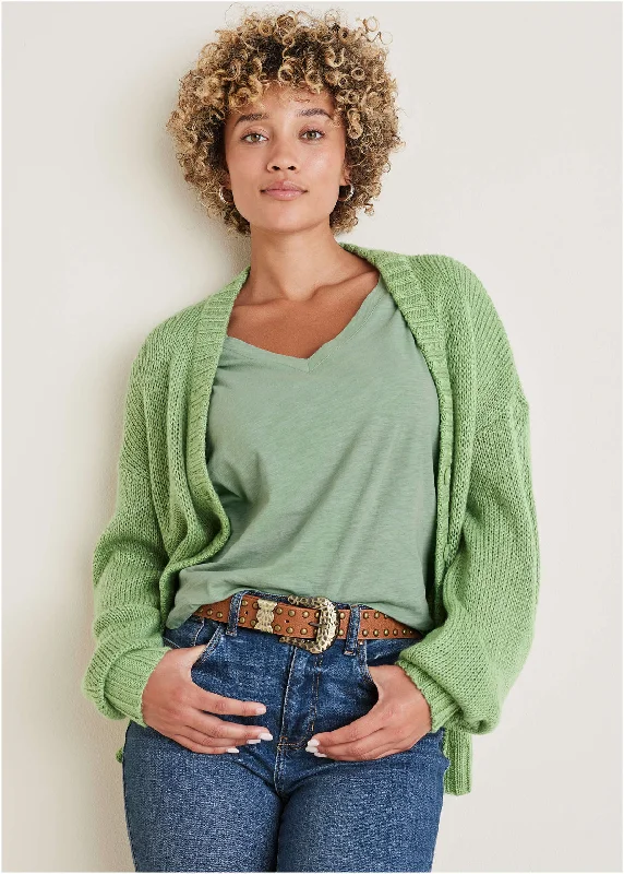Light Weight Cardigan - Basil garde