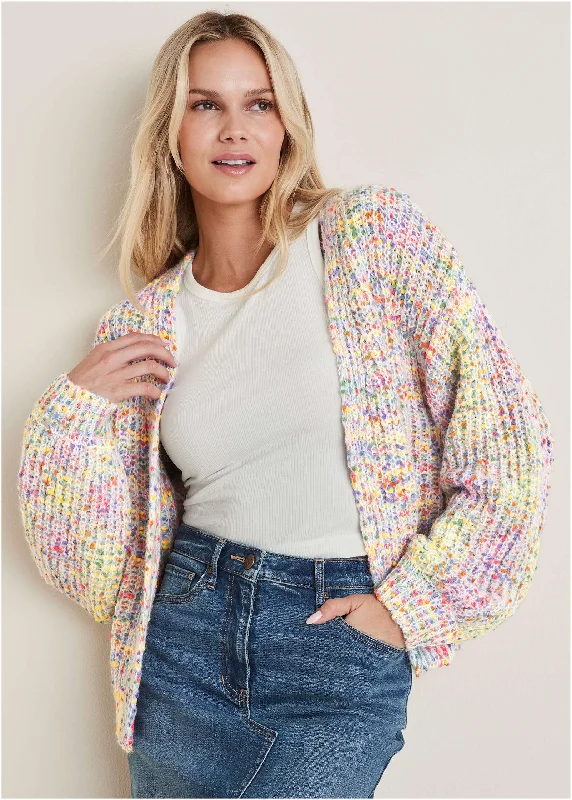 Multi Color Cardigan - Multi Modern Women's 