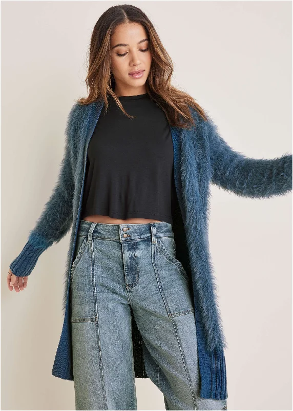 Eyelash Cardigan - Navy Contemporary 