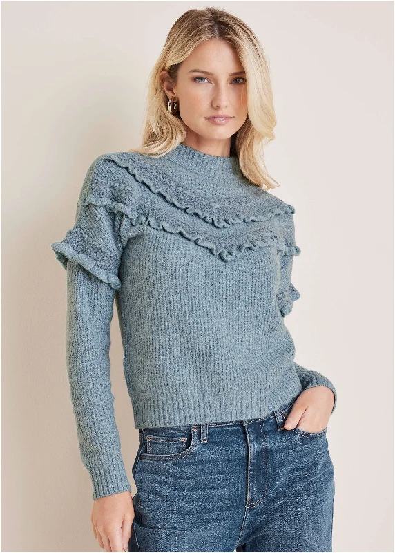Cheveron Sweater  - Tourmaline Trendy Women's Oversized