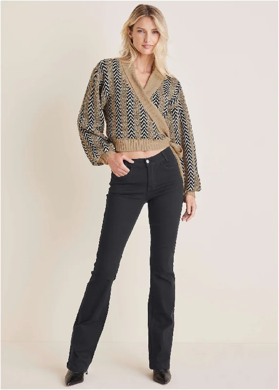 Wrap Cardigan - Tan Combo Dynamic Women's High - energy
